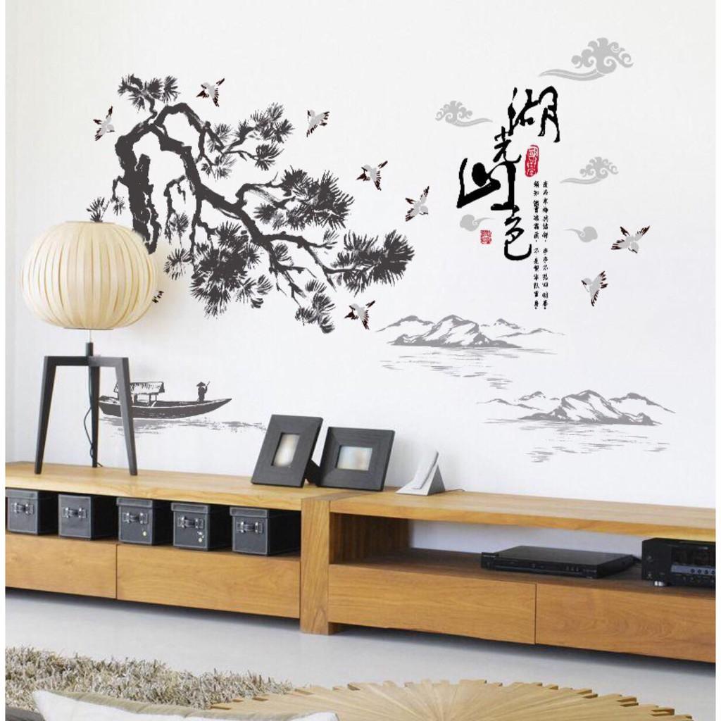DECAL DÁN TƯỜNG TRANH NÚI SƠN THỦY