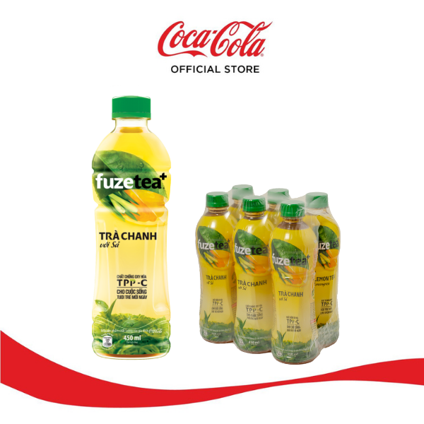 Lốc 6 Chai Trà FUZETEA+ Chanh Sả Chai 450ml/Chai Sale 4.4 Coca-Cola Official Store