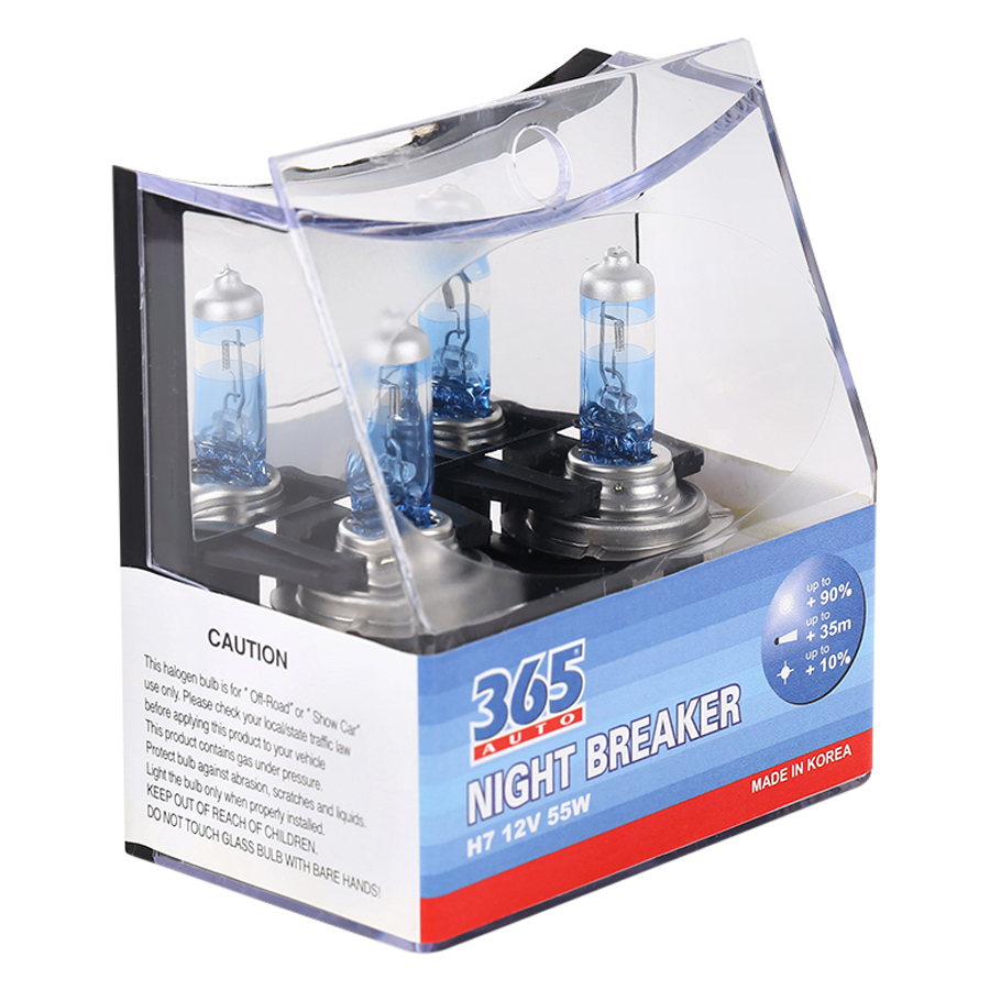 Bộ 2 Bóng Đèn Ô Tô 365-Auto H7 Night Breaker (55W) - Xanh