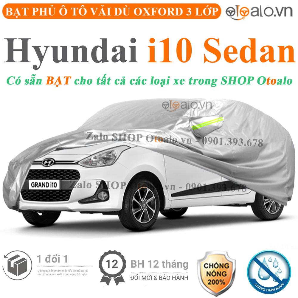 Bạt che phủ xe ô tô Hyundai Grand i10 Sedan vải dù 3 lớp CAO CẤP BPXOT - OTOALO