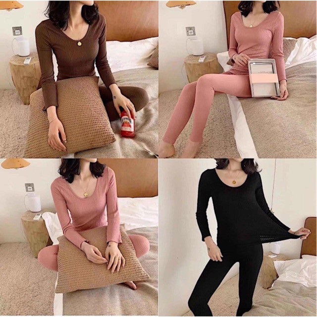 Bộ quần áo giữ nhiệt gân tăm NỮ, ÔM body, siêu ấm chipxinhxk