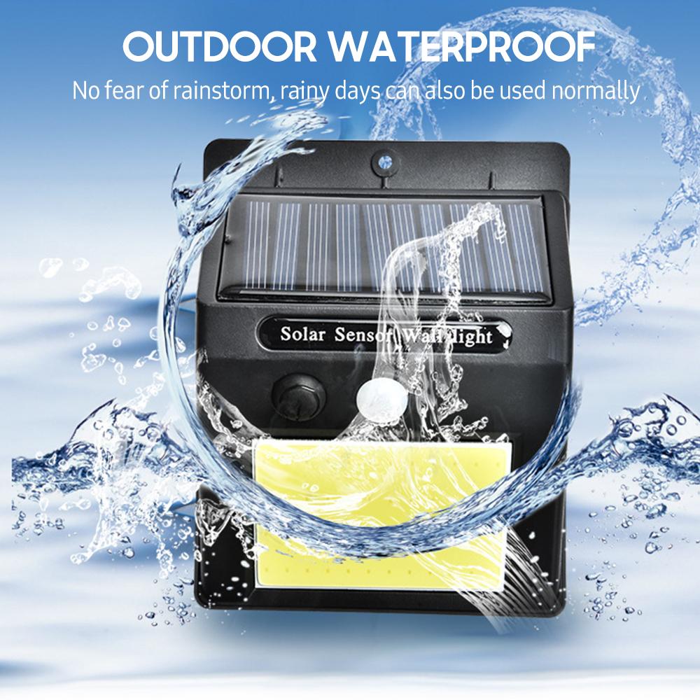 Household Solar Lamp Human Body Sensing Waterproof Solar Outdoor Body Induction Solar Wall Lamp 1200mAh for Courtyard Patio Garden Lighting 48LED Night Lamp No Wiring Required