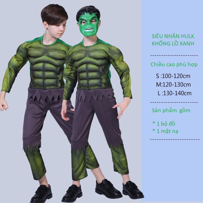 Bộ Hoá Trang Khổng Lồ Xanh Cơ Bắp Nổi (Tặng Mũ Trùm