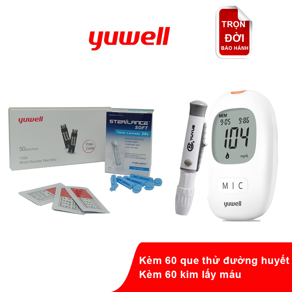 Hình ảnh Máy đo đường huyết Yuwell Accusure 710 Kèm 60 que thử đường huyết và 60 kim lấy máu