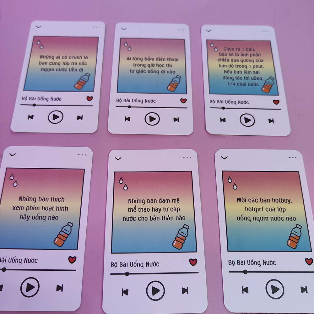 Bộ bài Drinking Game uống nước 50 lá phiên bản trong sáng nhẹ nhàng không hại sức khỏe Huệ trong sáng