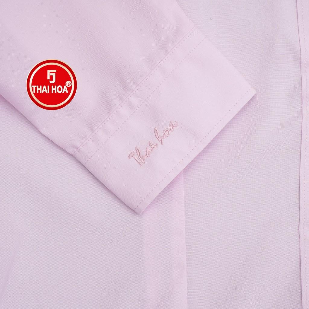 Áo sơ mi nữ Thái Hòa 047-03-01 vải cotton mềm mại thoáng mát màu hồng