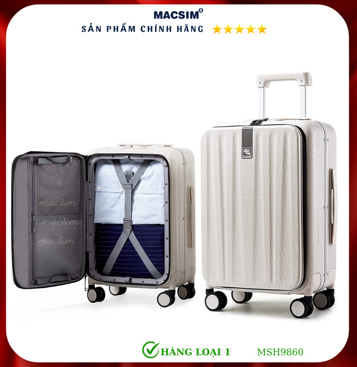 Vali cao cấp Macsim Hanke MSH9860 20 inch - Hàng loại 1 màu đen