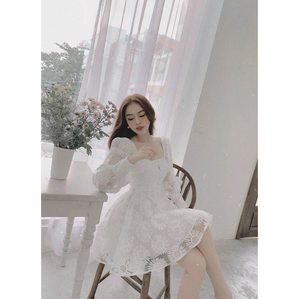 Đầm xòe ren hoa cúc cực xinh GD82300A