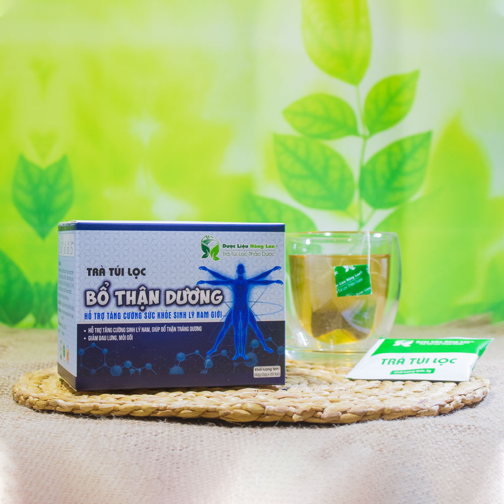 Trà túi lọc Bổ Thận Dương hộp 60g Dược Liệu Hồng Lan - Hỗ trợ tăng cường sức khỏe sinh lý nam giới, mạnh gân cốt,...