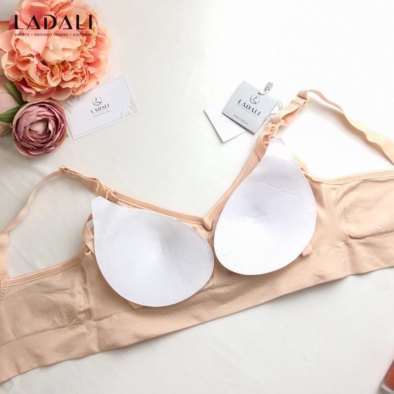 Áo lót bầu và sau sinh cotton spandex mở nắp cho con bú co giãn 4 chiều thông hơi thoáng mát Ladali