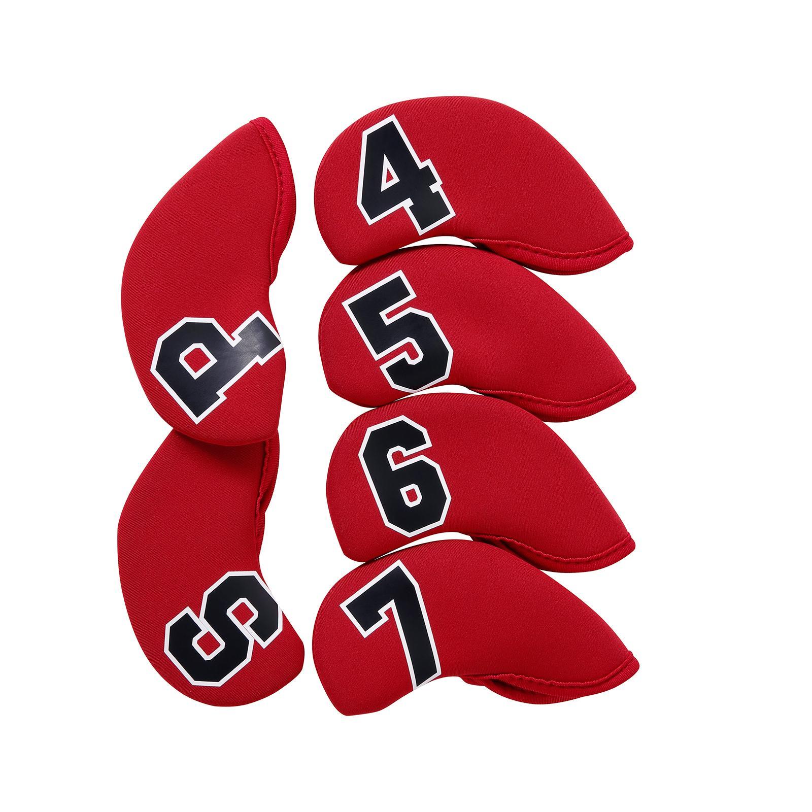 10 Pieces Golf Iron Head Covers Golf Wedges Headcovers Neoprene Protection Golf Club Head Covers for Training Equipment Golfers