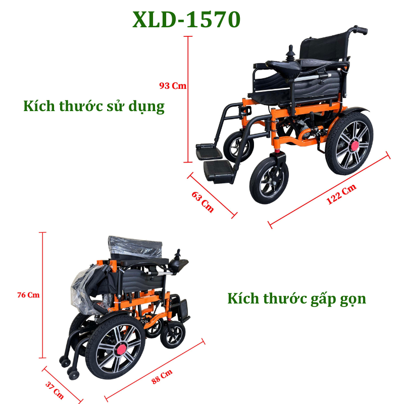 Xe lăn điện động cơ kép, dung lượng pin lớn, an toàn, dễ điều khiển, khung hợp kim chắc chắn, gấp gọn khi không sử dụng chính hãng Nikita