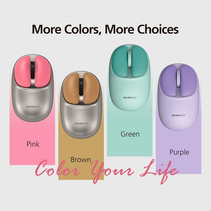 Chuột Không Dây MicroPack Lifestyle Dual Mode 2.4G + Bluetooth Wireless Mouse ML-202W Kèm 2 Phím Đổi Click Trái Phải Hàng Chính Hãng