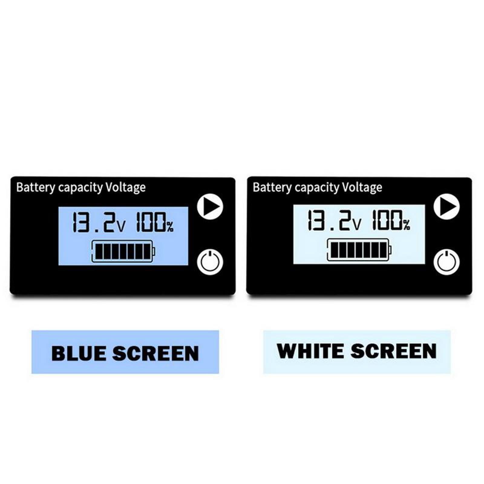 LCD Battery Capacity Monitor Gauge Meter,DC 8V-100V Lead Battery Status Indicator,Lithium Battery Capacity Tester Voltage Meter Monitor