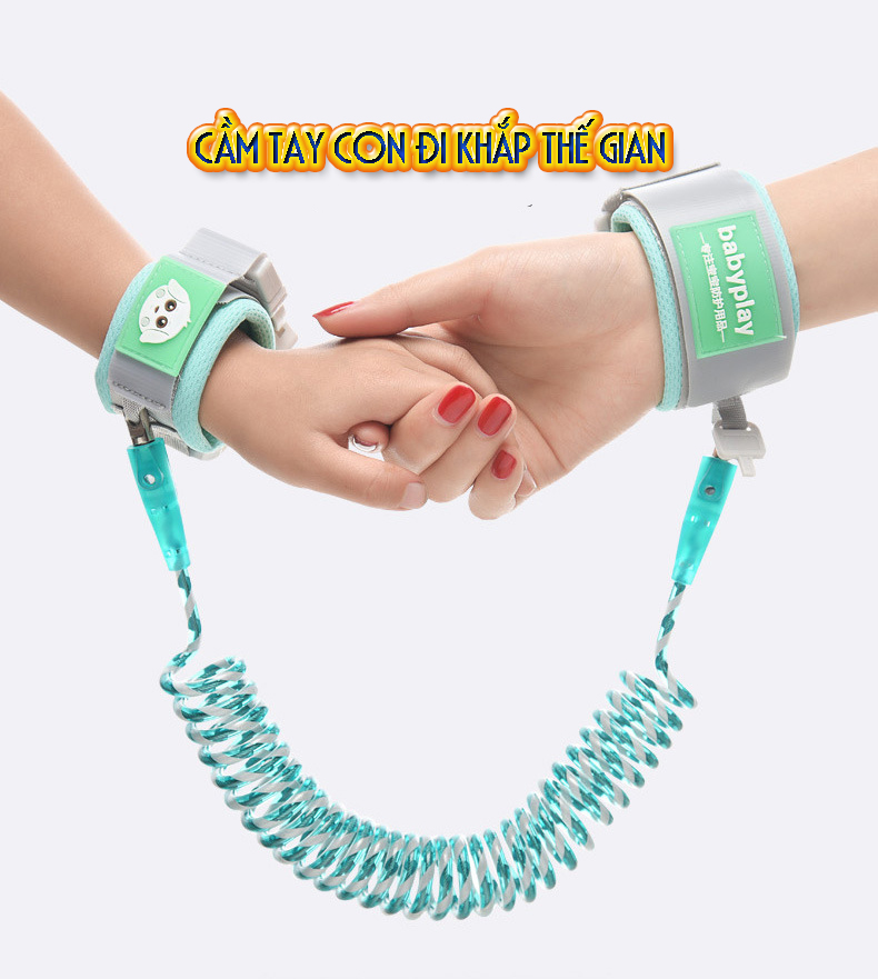 VÒNG DÂY ĐAI ĐEO TAY DẮT TRẺ EM CHỐNG ĐI LẠC - DÂY LÕI THÉP SIÊU NHẸ - PHÁT SÁNG BUỔI TỐI – DÂY CUỘN LÒ XO GỌN GÀNG - DH2011