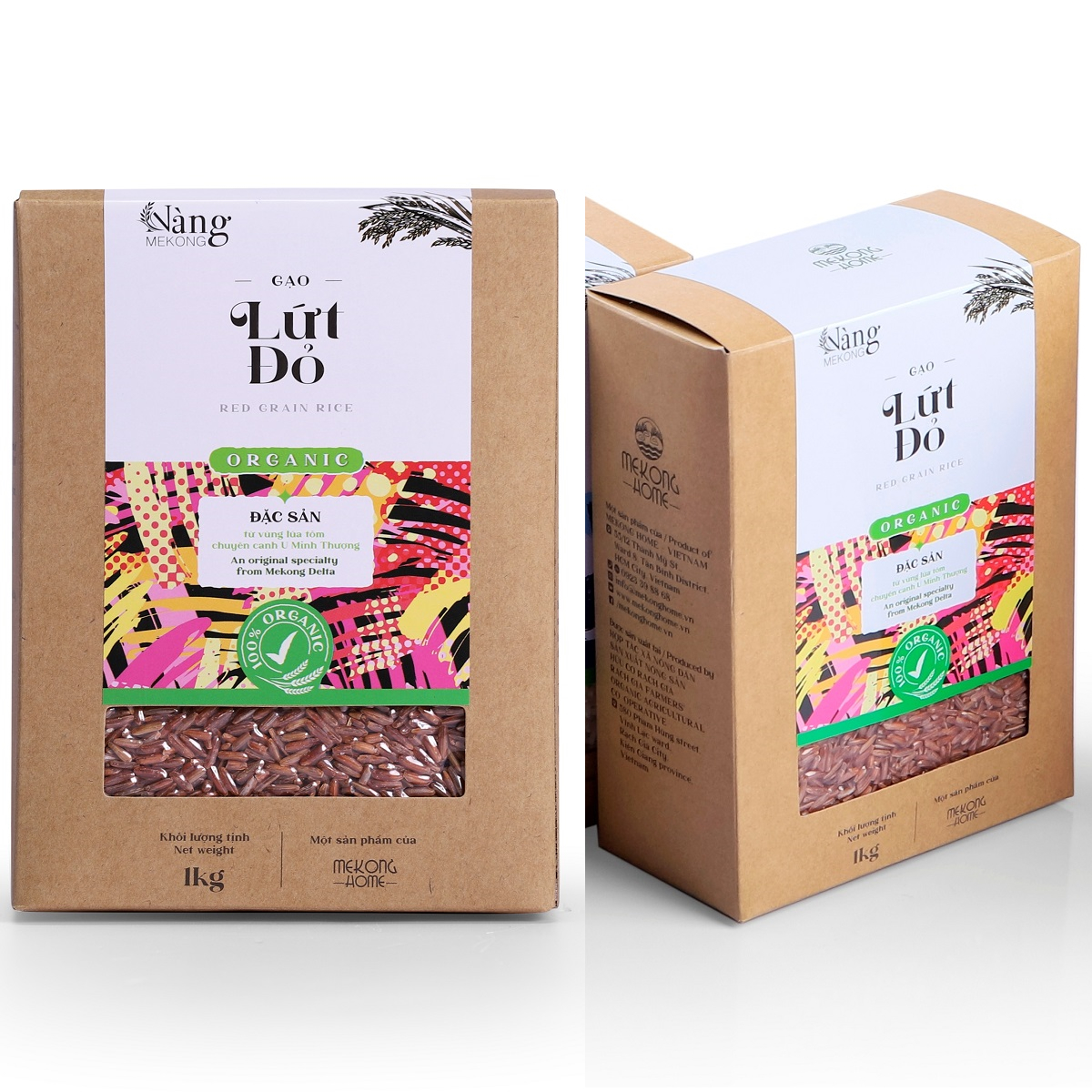 COMBO 2kg - Gạo Hữu Cơ LỨT ĐỎ - Nàng MEKONG - 100% Organic