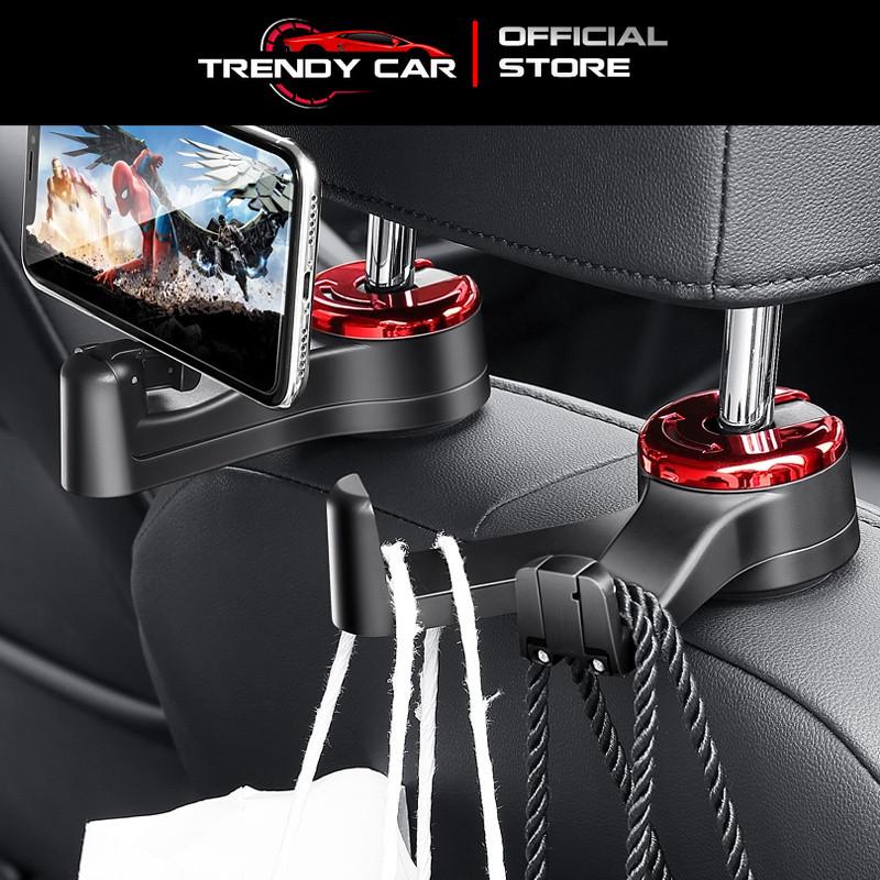 Móc Treo Đồ Sau Ghế Xe Hơi Ô Tô Kiêm Kẹp Điện Thoại Tiện Lợi Sét 2 móc treo đồ cài sau ghế ô tô - Bộ 1 móc