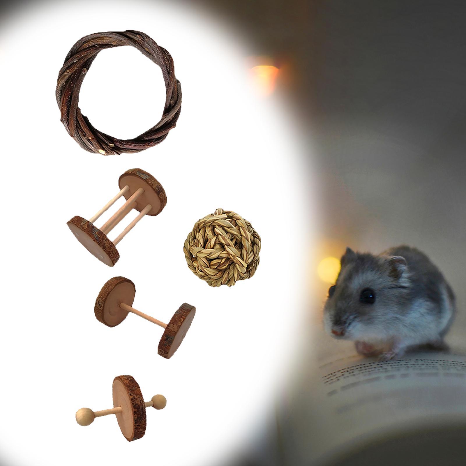 Wooden Hamster Chew Toy Hamster Rabbit Guinea Pig Toy Accessories Set