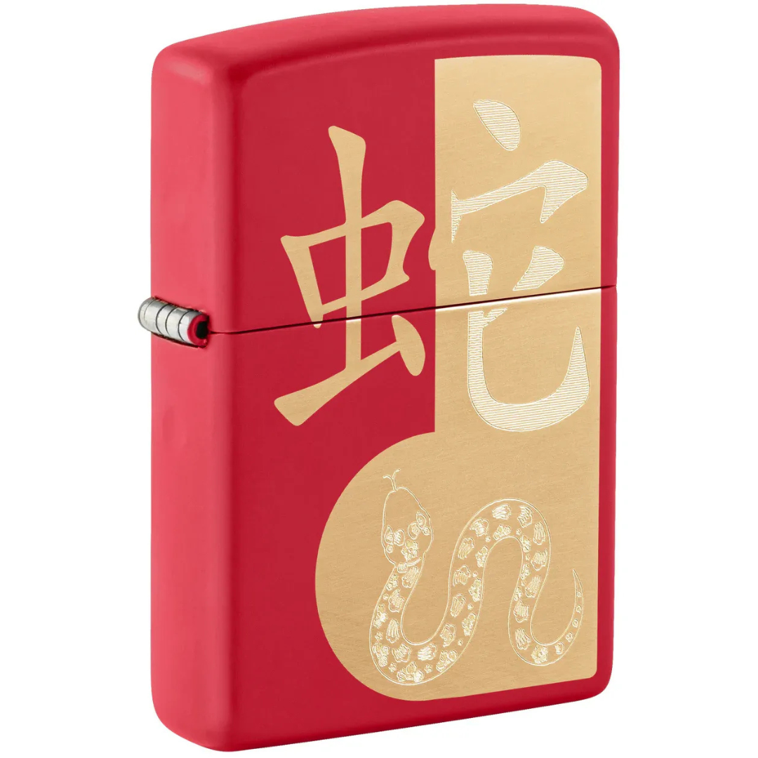 Bật lửa Zippo Year of the Snake 2025 - Phiên Bản Năm Con Rắn Đỏ Nhám Khắc Laser Chính Hãng Mỹ, Quà Tặng Phong Thủy