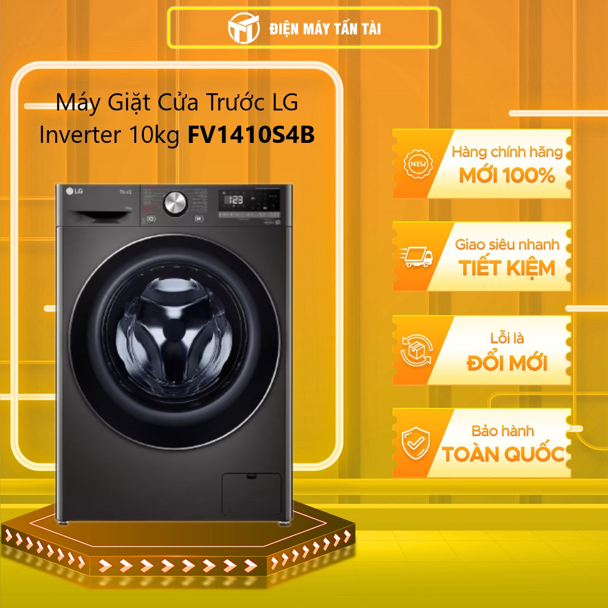 Máy giặt LG AI DD Inverter 10 kg FV1410S4B - Hàng Chính Hãng - Giao HCM