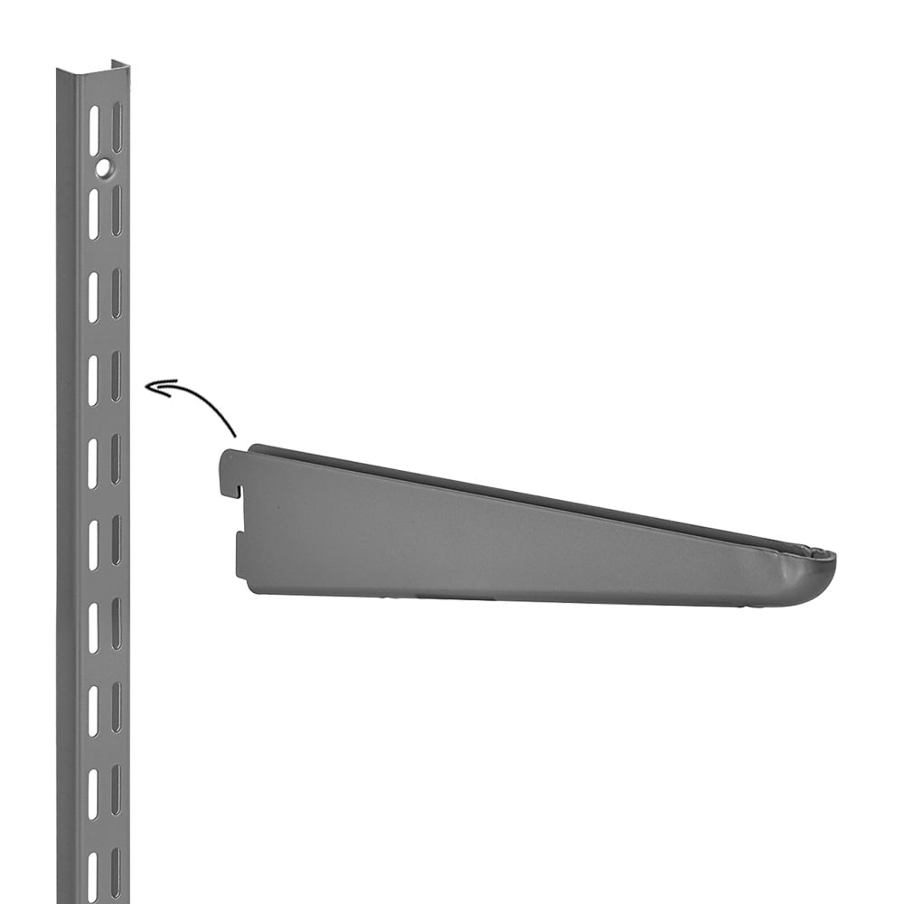 Thanh ray lỗ đôi kệ treo tường Railshelf H60cm bằng thép dày 1,4mm, sơn tĩnh điện hiện đại