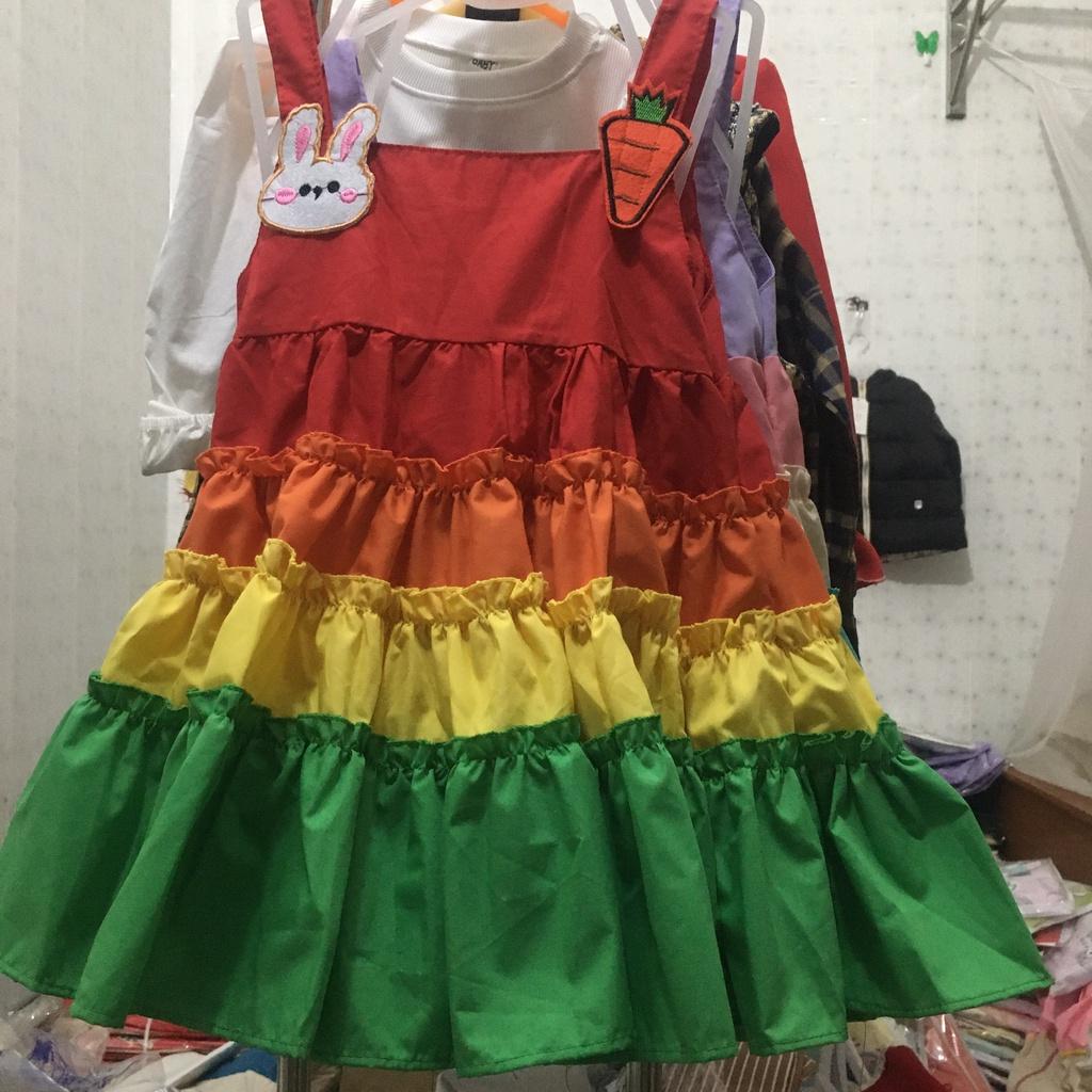 Váy hai dây bảy sắc cho bé gái từ 15-25kg