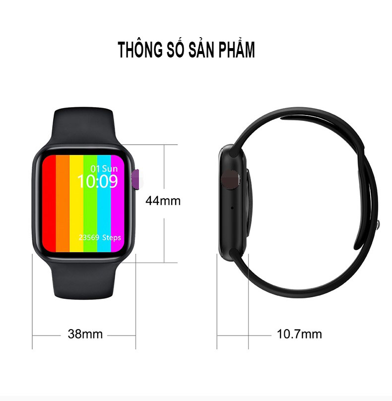 Đồng hồ thông minh cao cấp ANNCOE Watch 6 nghe gọi nhắn tin theo dõi sức khỏe chống nước IP68 - Hàng Chính Hãng