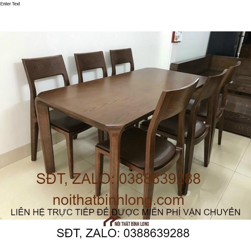 Bàn ăn 6 ghế sồi óc chó
