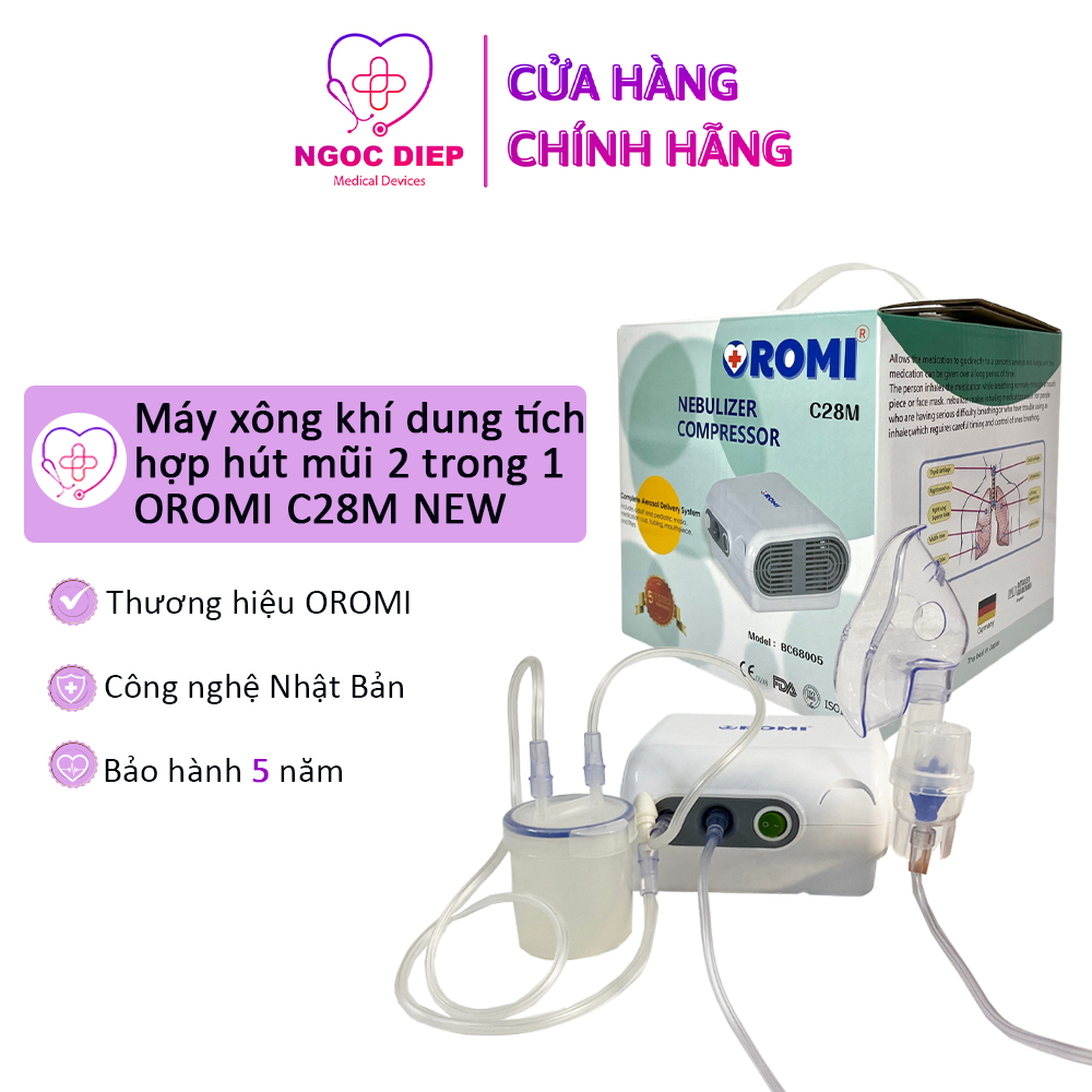 Máy xông khí dung và hút mũi 2 trong 1 OROMI Model C28M - Hàng chính hãng - Máy xông hút mới