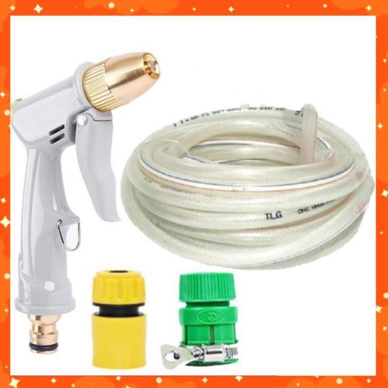Bộ dây vòi xịt nước rửa xe, tưới cây tăng áp 3 lần, loại 3-5m  206846