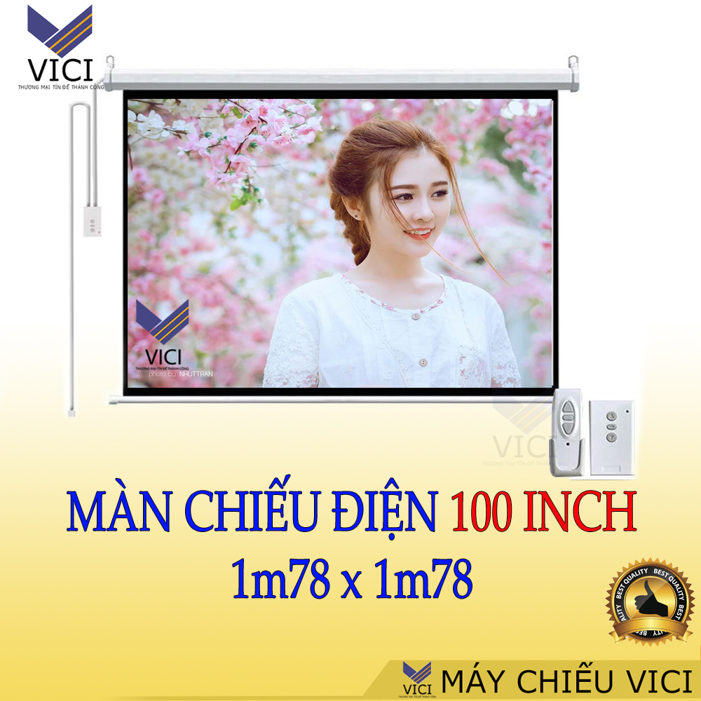 Màn chiếu điện 100inch - 1m78 x 1m78