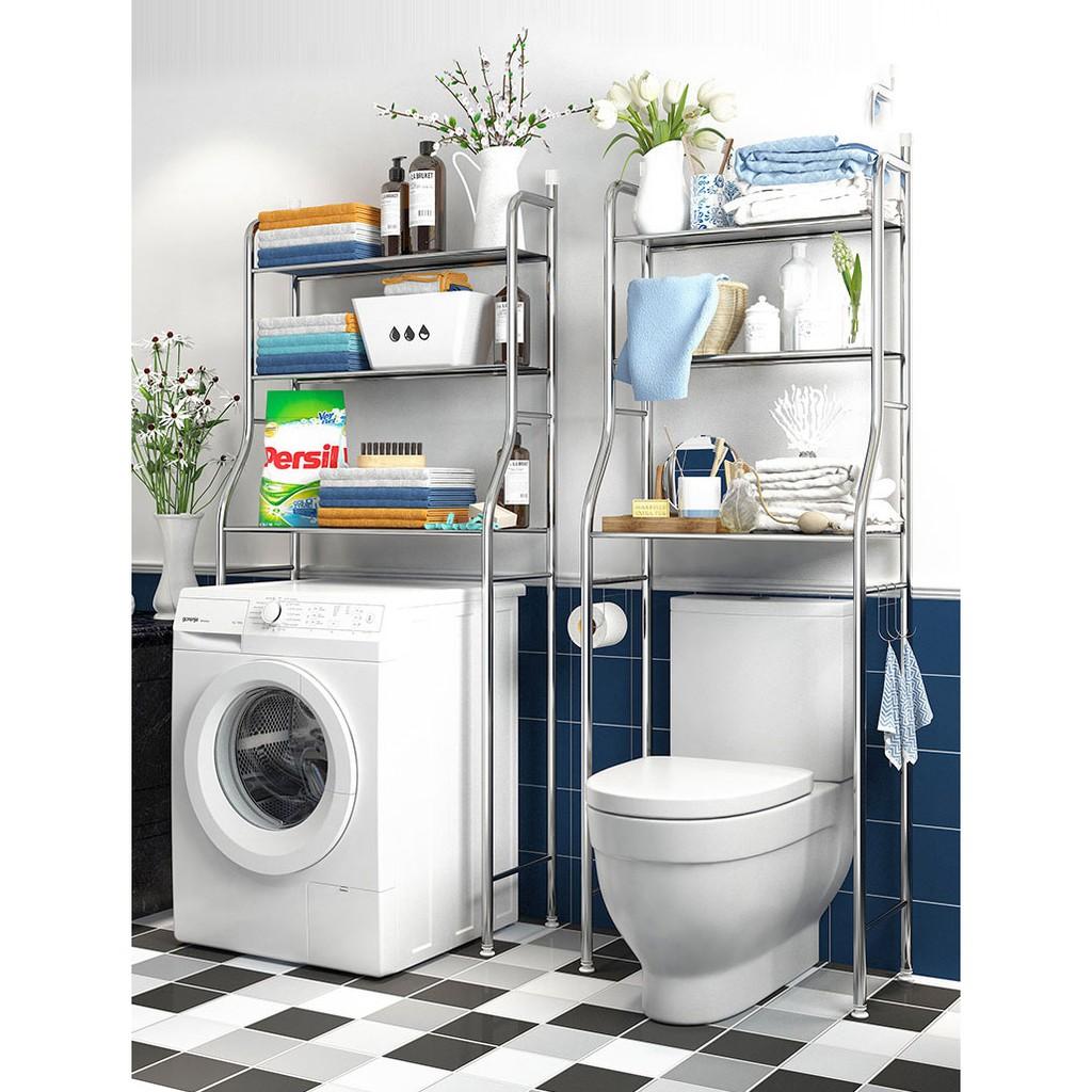 Kệ để đồ bồn vệ sinh và máy giặt inox 304. Kệ để đồ nhà tắm cao cấp