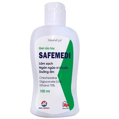 Gel rửa tay Safemedi 100ml 250ml 500ml (Mediplantex) - Chlorhexidine 0.5% làm sạch kháng khuẩn dưỡng ẩm
