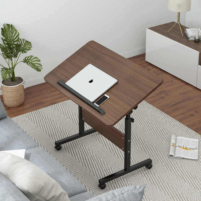 Bàn làm việc laptop kích thước 40x80cm có thể thay đổi chiều cao, bàn làm việc đọc sách nhỏ gọn mặt bàn xoay 360 độ thông minh có bánh xe di chuyển dễ dàng