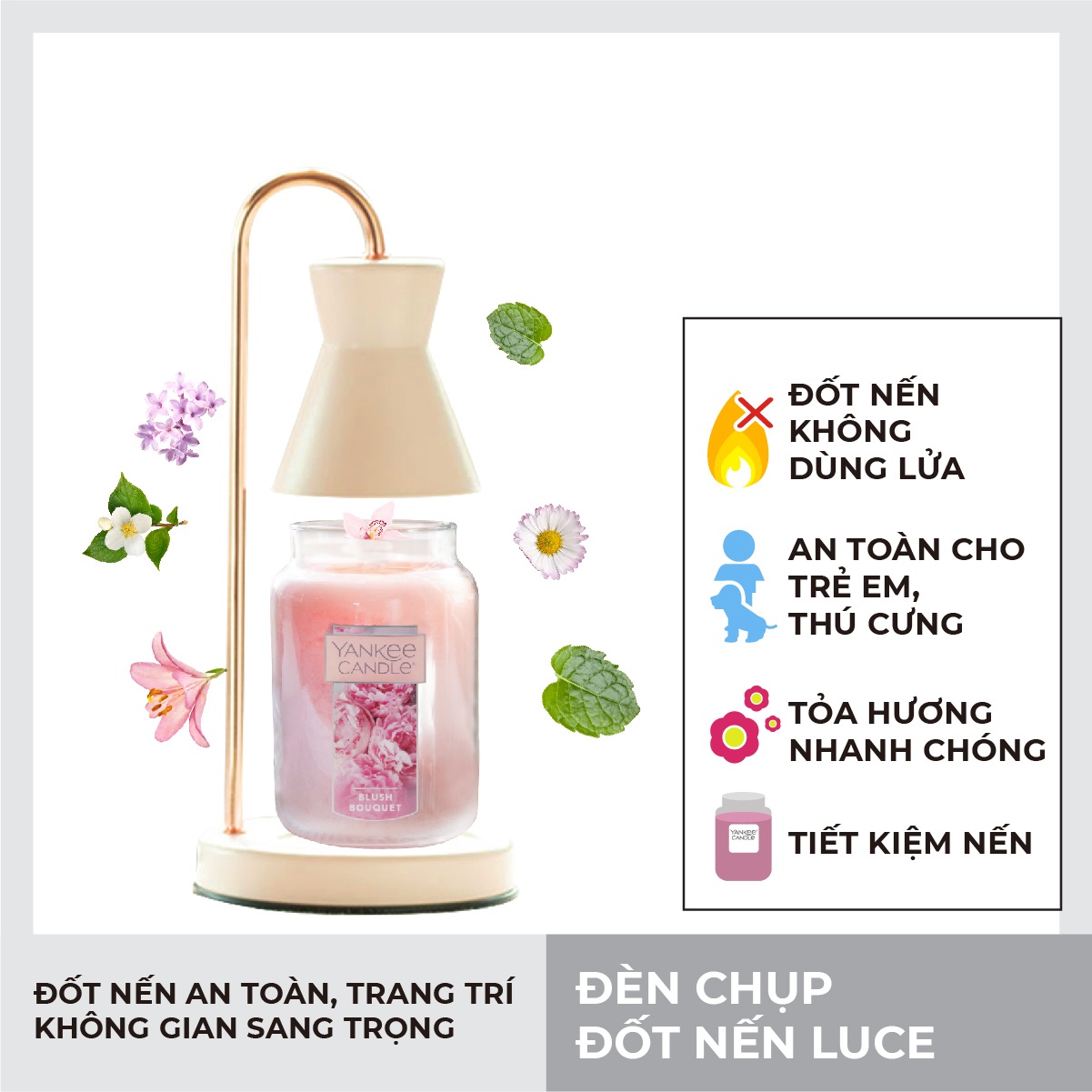 Đèn chụp đốt nến Goose Creek - Beige Luce