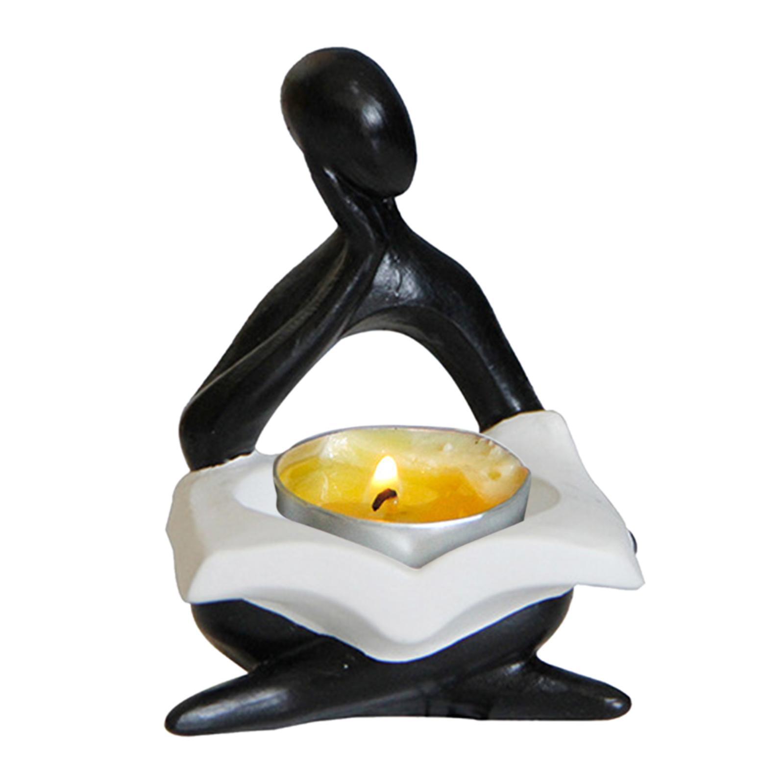 Nordic Candle Holder Thinker Statue Resin Figurine Home Party Decoration