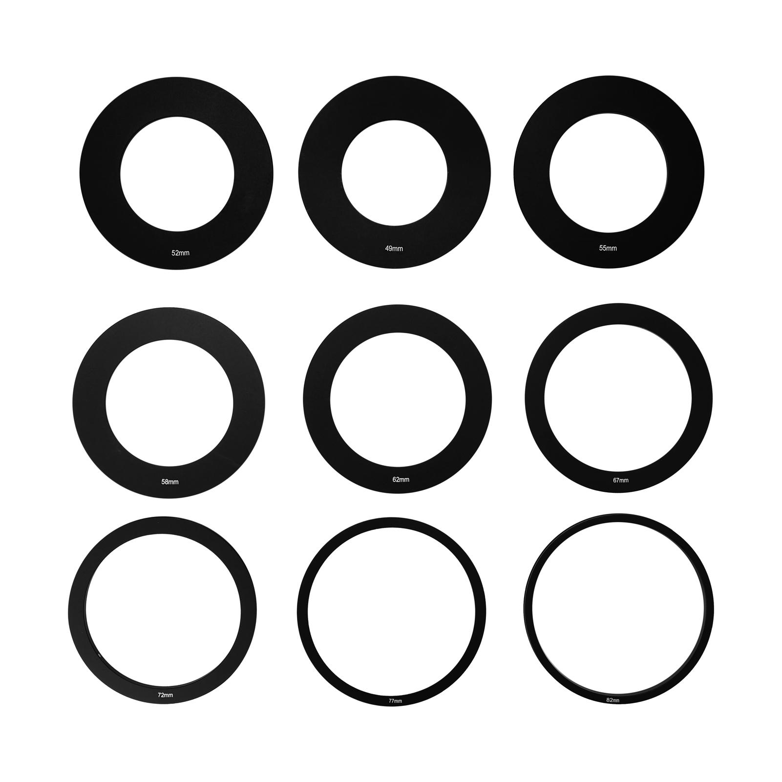 Square Neutral Density Filter Kit ND2+4+8+16 Filter Set with Ring-Adapter and Filter Holder Camera Photography Accessory