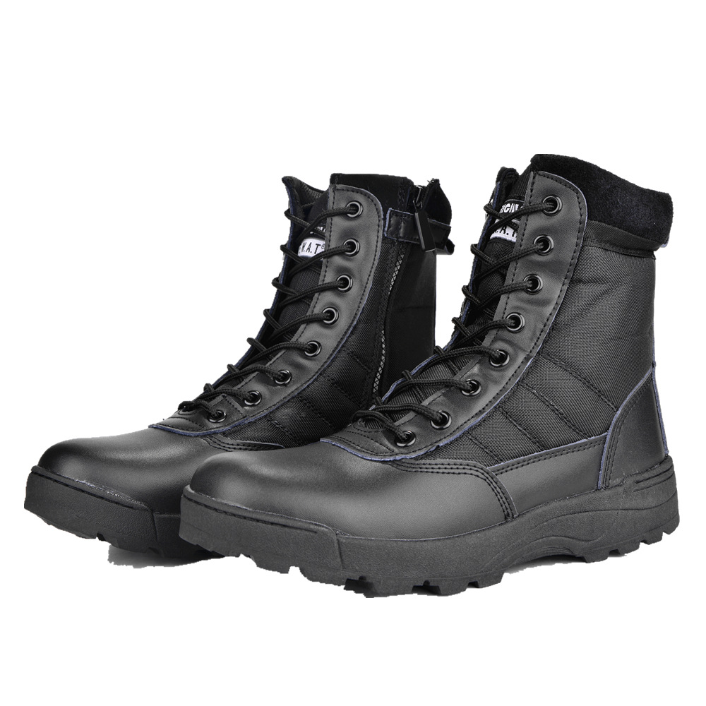 Giày boots nam cổ cao đen, Giày lính SWAT cổ cao ARM-909