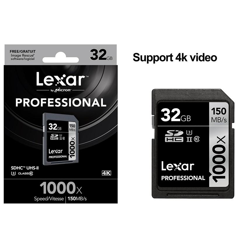 Thẻ nhớ Lexar SDHC 32GB Pro 1000X 150mb/s, UHS II U3 Dành cho máy ảnh (Hàng nhập khẩu)