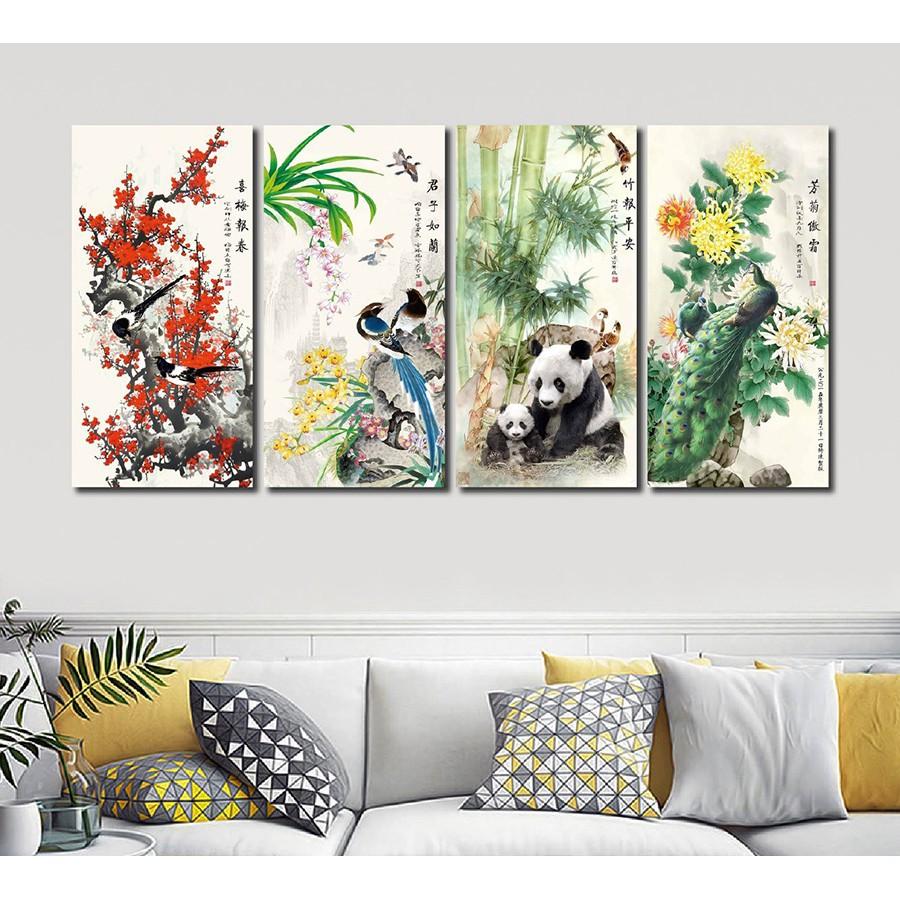 Tranh Treo Tường Phong Thủy Tứ Quý 8