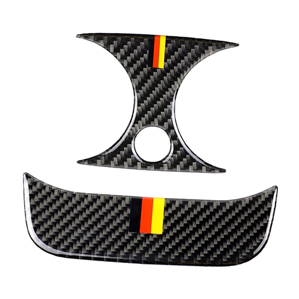 2PCS Rear Carbon Fiber Car Outlet Cover Sticker for