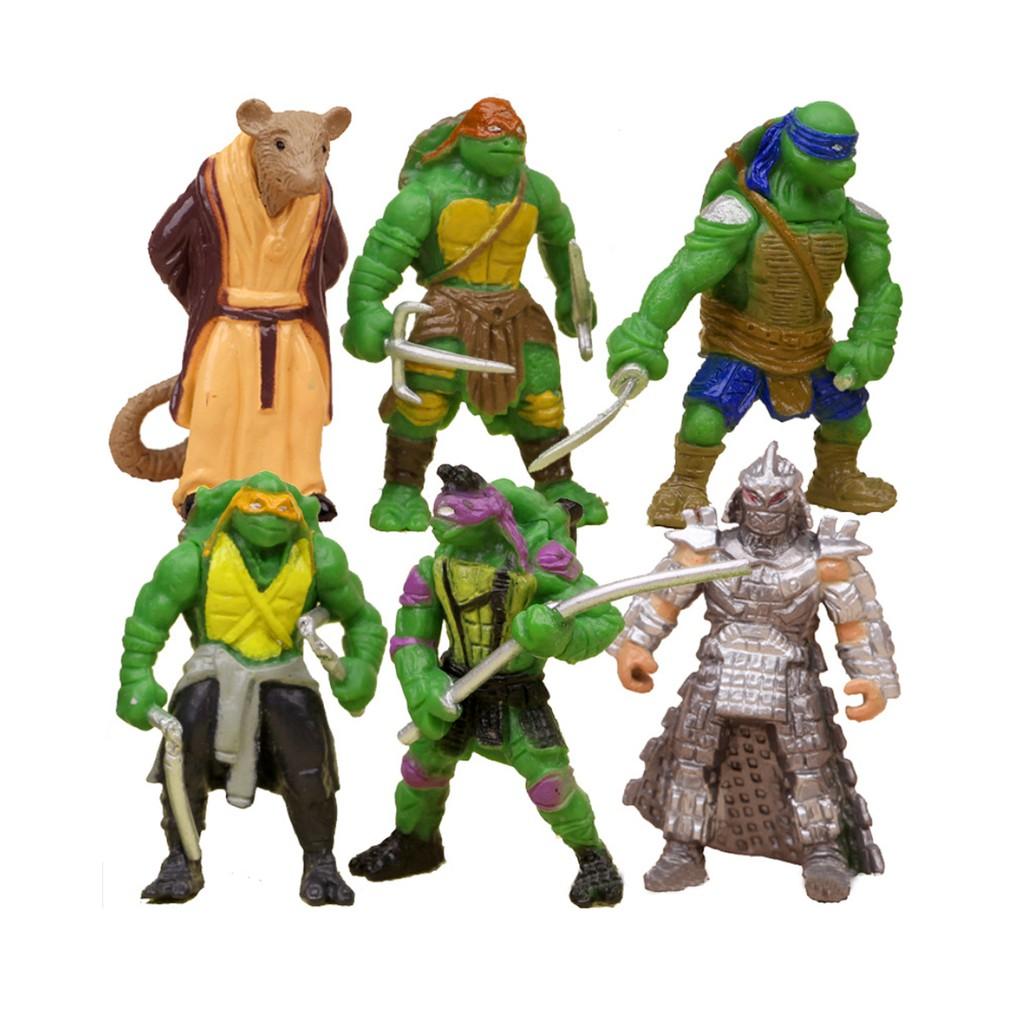 Bộ 6 Ninja Rùa cao 5 cm mẫu 02 - Đồ chơi mô hình Teenage Mutant Ninja Turtles PB2016 giá rẻ đẹp Ninja rùa Vacimall