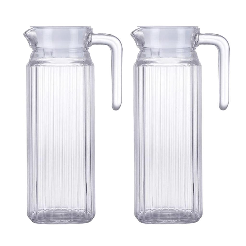 Pack of 2, Water Pitcher 1100ml Coffee Ice Tea Beer Jars Jug for Bar Cafe