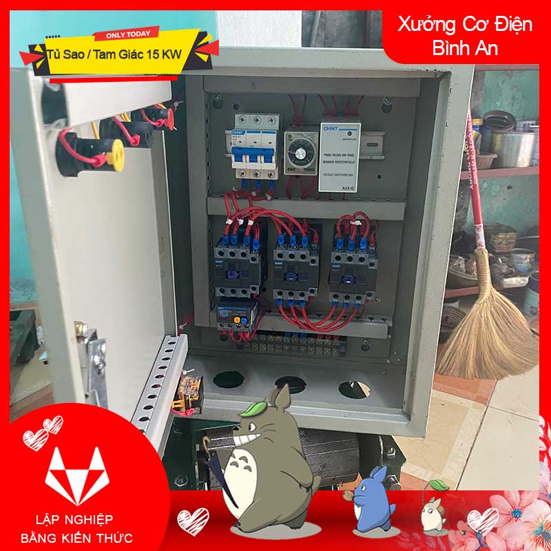Tủ điều khiển 15KW khởi động sao tam giác chống mất pha, ngắn mạch và quá dòng XJ3G