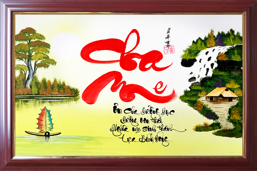 Thư pháp  chữ Cha Mẹ