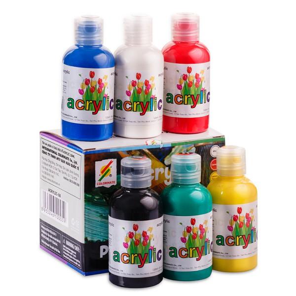 Màu vẽ Acrylic Colormate, màu acrylic chai 120ml - COLORMATE