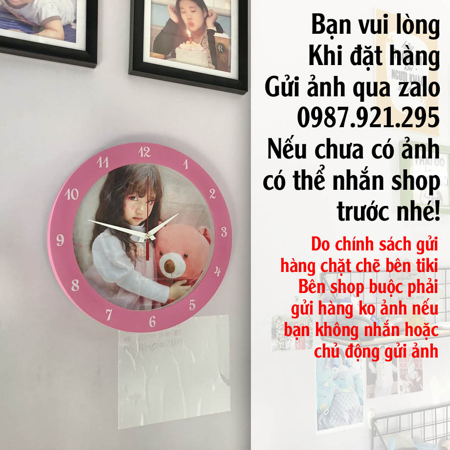 Đồng hồ treo tường in hình cho bé gái