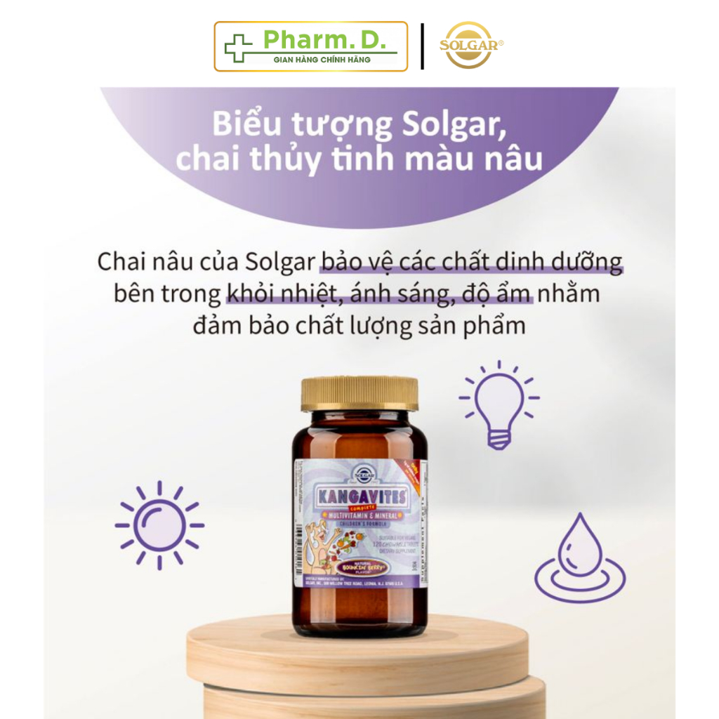 Viên Nhai Bổ Sung Vitamin Và Khoáng Chất Cho Trẻ Em Kangavites Complete Children's Formula Mỹ (Hộp 120 Viên)