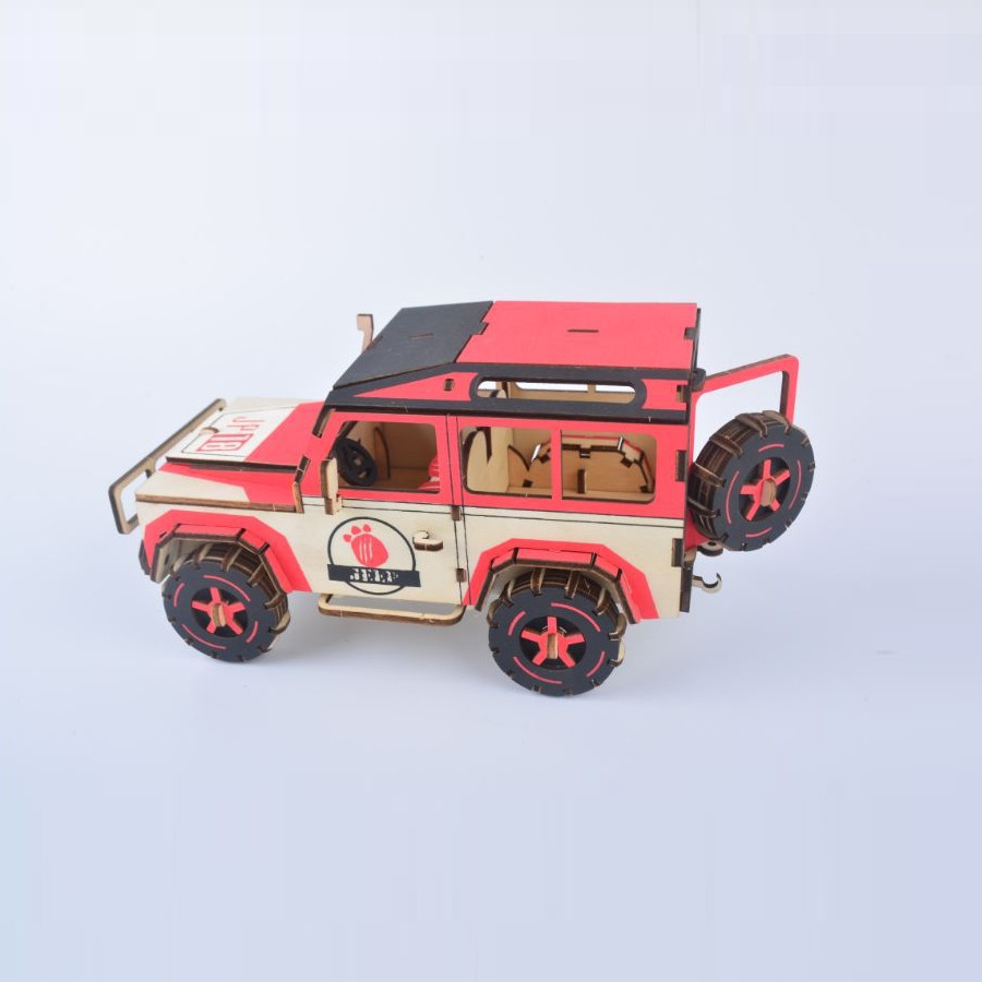 Đồ chơi lắp ráp gỗ 3D Mô hình Xe ô tô SUV Thunder Laser