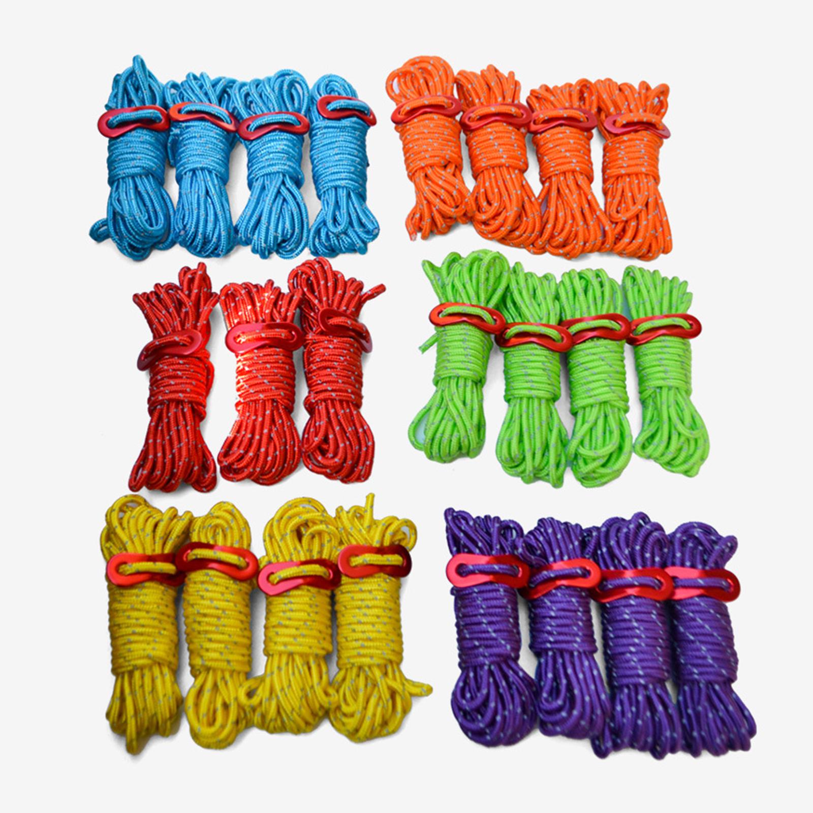 4x Reflective Guyline Camping Tent Rope Cord Guide Sailing Lanyard